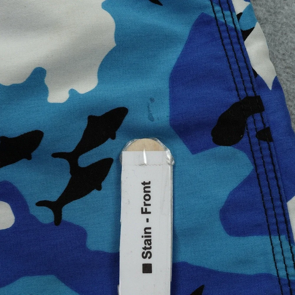 Pelagic Board Shorts‎ Mens 36 Camo Blue White Black Swim Trunks Fishing